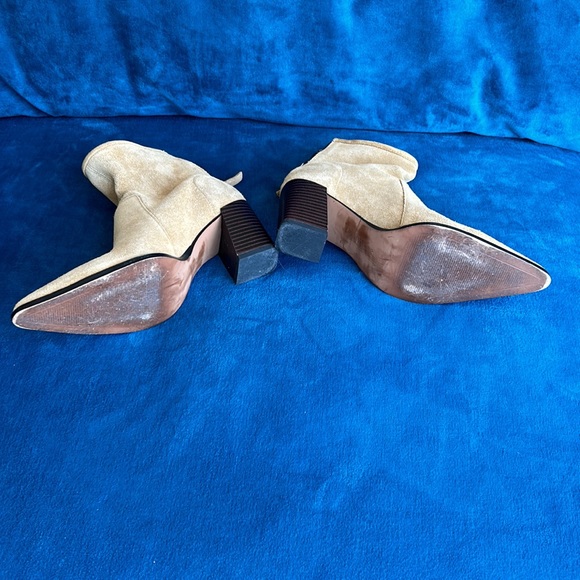 Zara Shoes Zara Tan Suede Leather Boots With Zip Up Back And 25